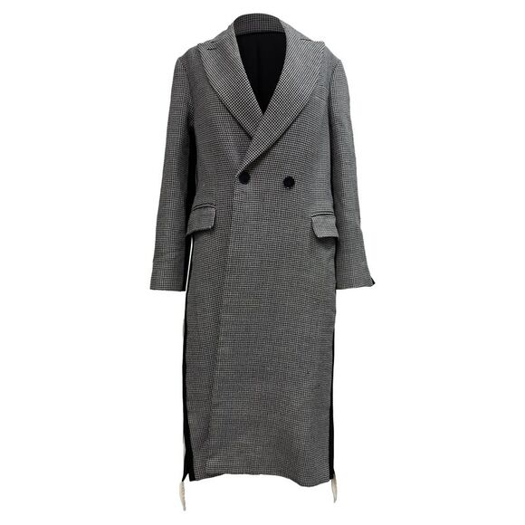 Stella Mccartney Jackets & Blazers - Stella Mccartney Chana Houndstooth-Print Coat in Black and White Wool